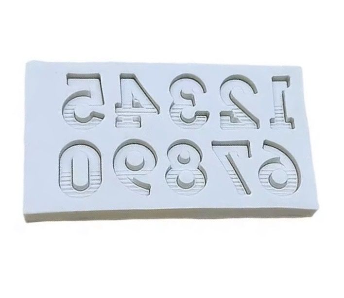 Striped Number Silicone Mold
