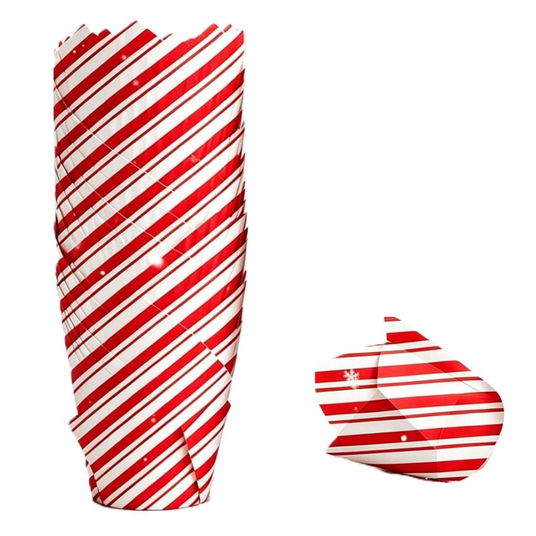 Peppermint Stripe Tulip Cups 25pk
