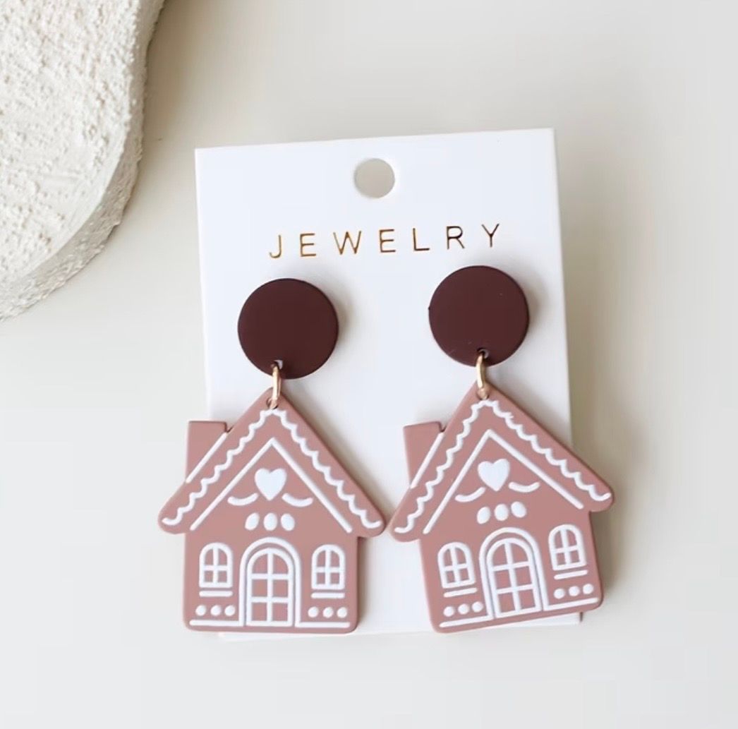 Gingerbread House Earrings