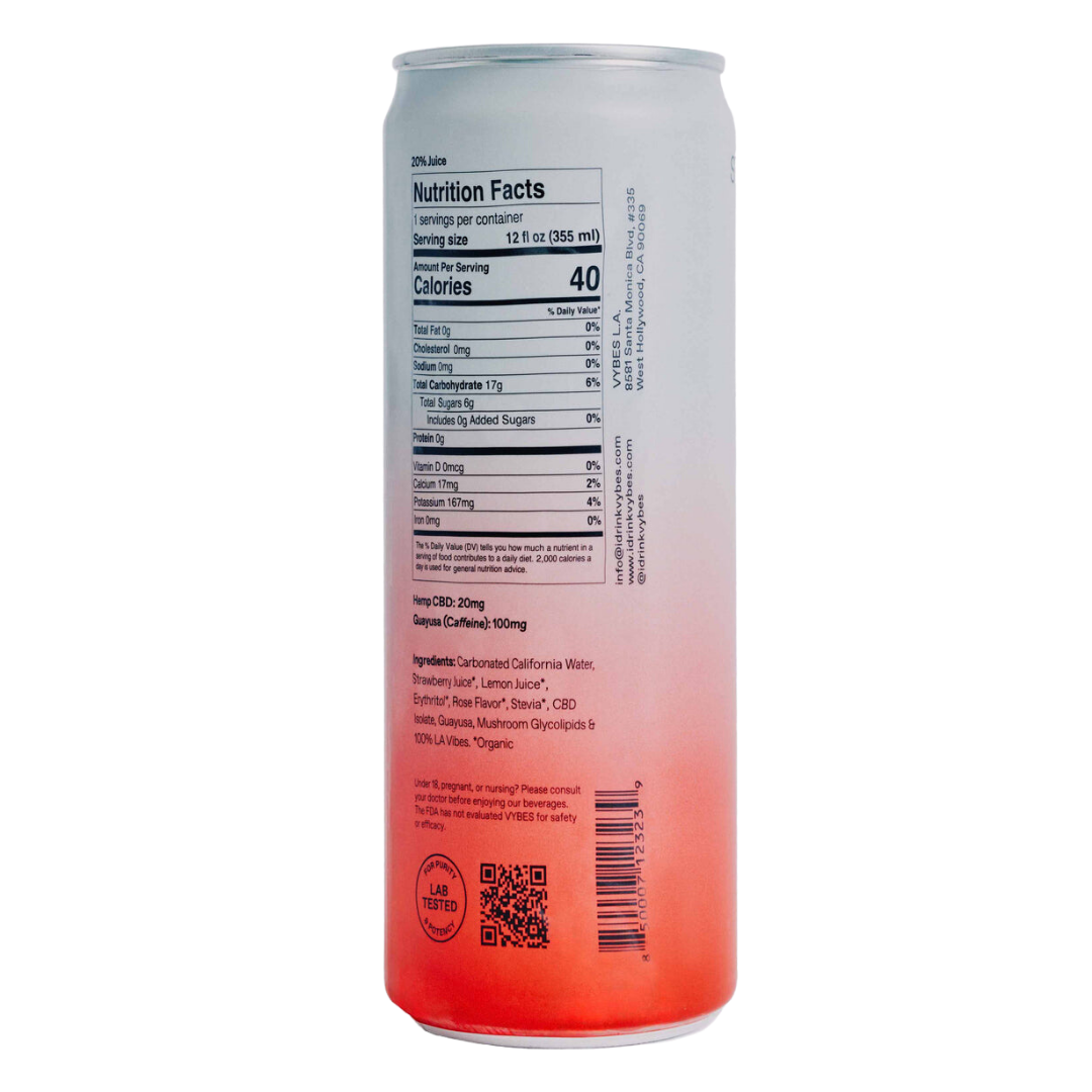 VYBES Gentle Energy: Strawberry Rose (With CBD)