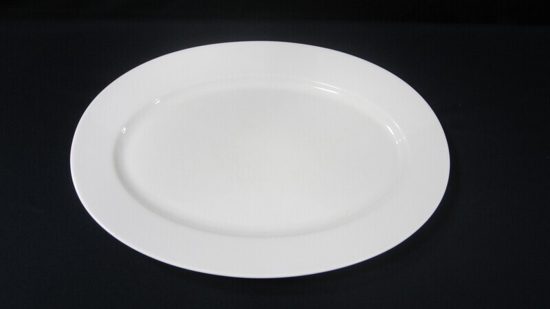 Anrichteplatte oval weiß 38 cm x 26 cm