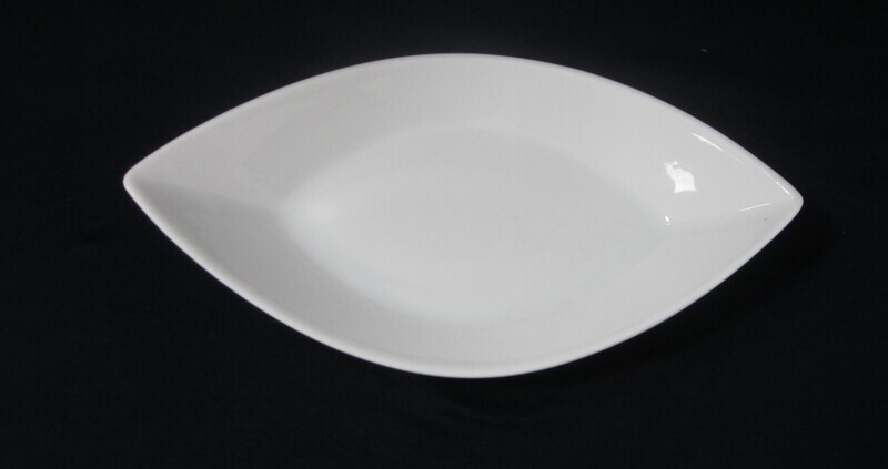 Anrichteplatte oval weiß 24 cm x 13 cm