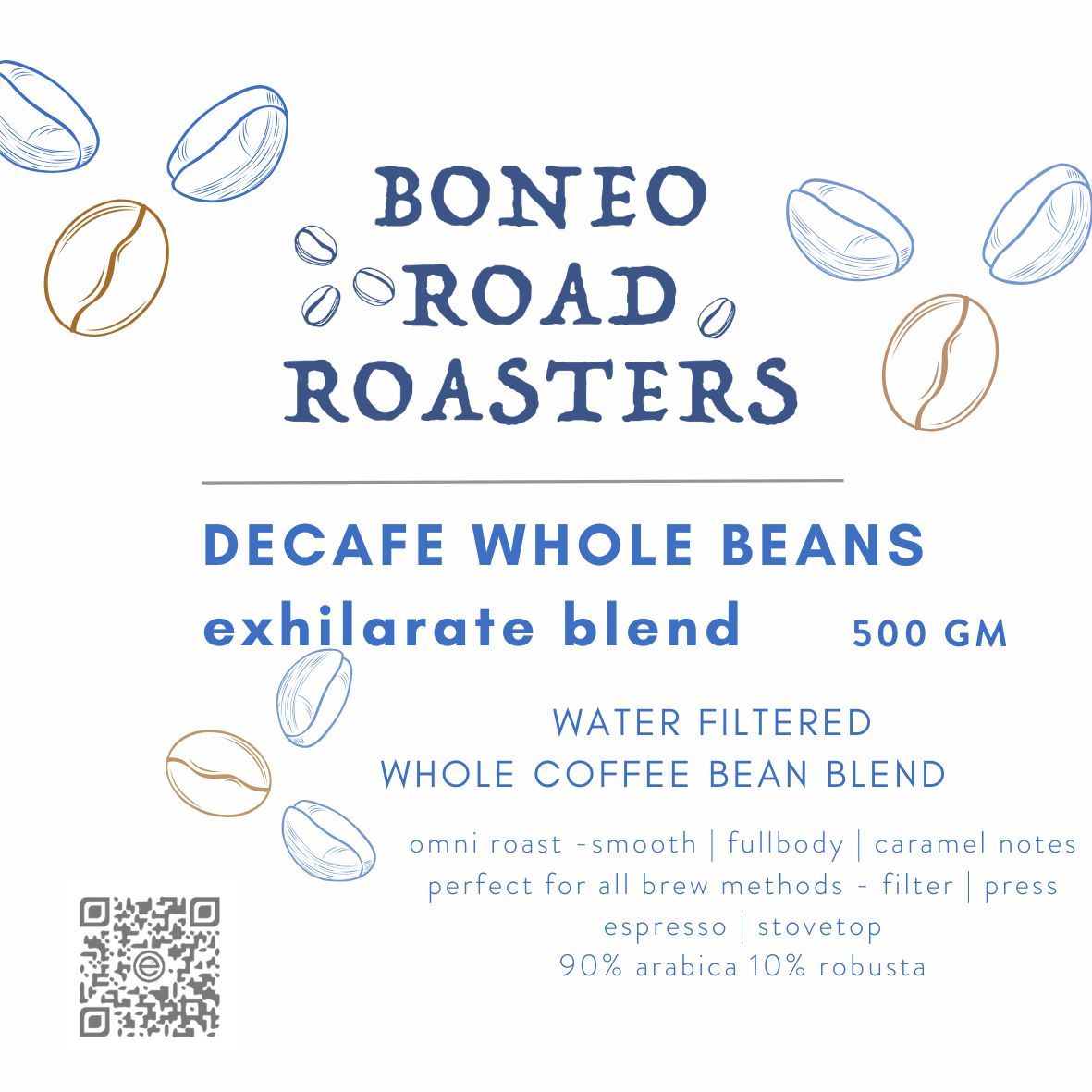 Decafe Whole Beans - Boneo Road Roasters (500gm)