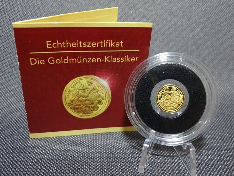 Goldmünze Togo 2011 Venus in den Wolken 1500 Francs Goldmünzen-Klassiker 100 Corona 0,5 g