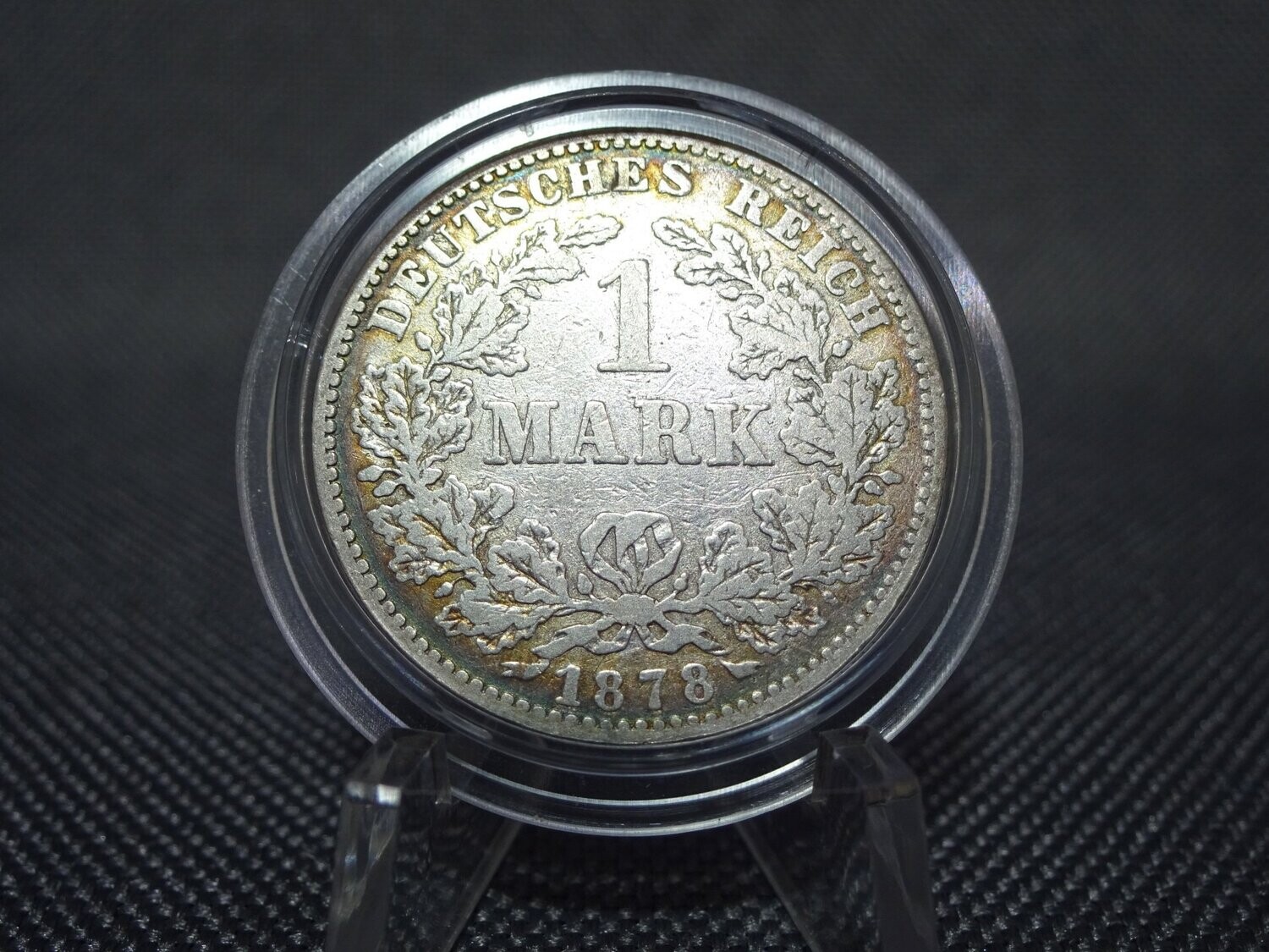 Silbermünze Deutsches Kaiserreich 1878 J 1 Mark Hamburg Patina