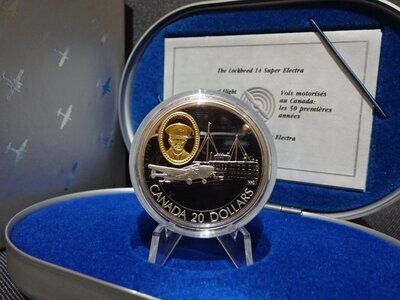 Silbermünze Kanada 1993 20 Dollars Gilded Lockheed 14 Flugzeug PP Proof 1 Oz Unze Silbermünze Kanada 1993 20 Dollars Gilded Lockheed 14 Flugzeug PP Proof 1 Oz Unze