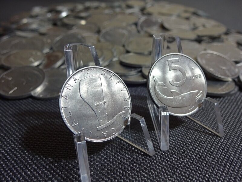 Münze Italien 5 Lire 1998 Delfin Mengenrabatt ab 10 Münze Italien 5 Lire 1998 Delfin Mengenrabatt ab 10