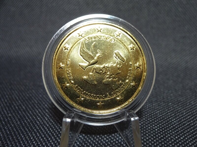 Gedenkmünze Monaco 2013 2 Euro 20 Jahre Vereinte Nationen Fürstentum Vergoldet Gedenkmünze Monaco 2013 2 Euro 20 Jahre Vereinte Nationen Fürstentum Vergoldet