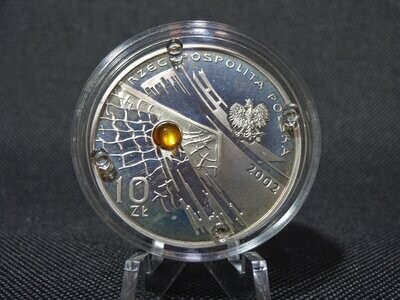 Silbermünze Polen 2002 10 Zlotych Fussball WM Bernstein PP Proof