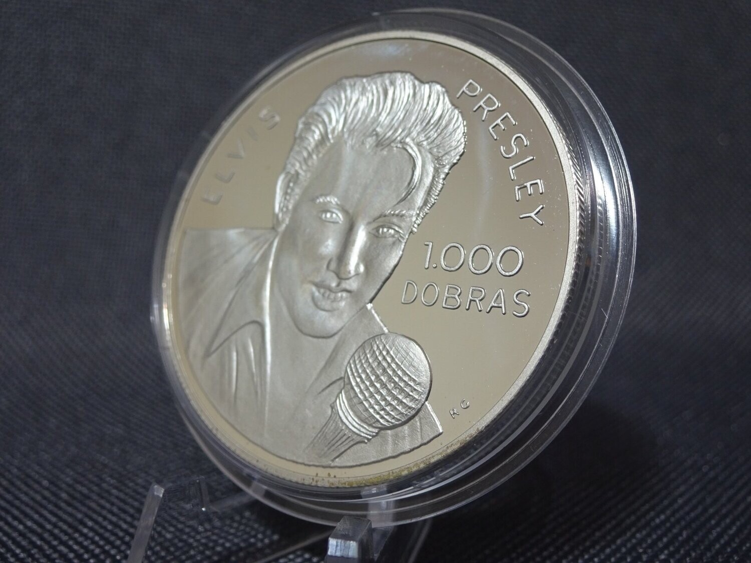 Silbermünze São Tomé und Príncipe Elvis Presley 1993 1000 Dobras PP Proof