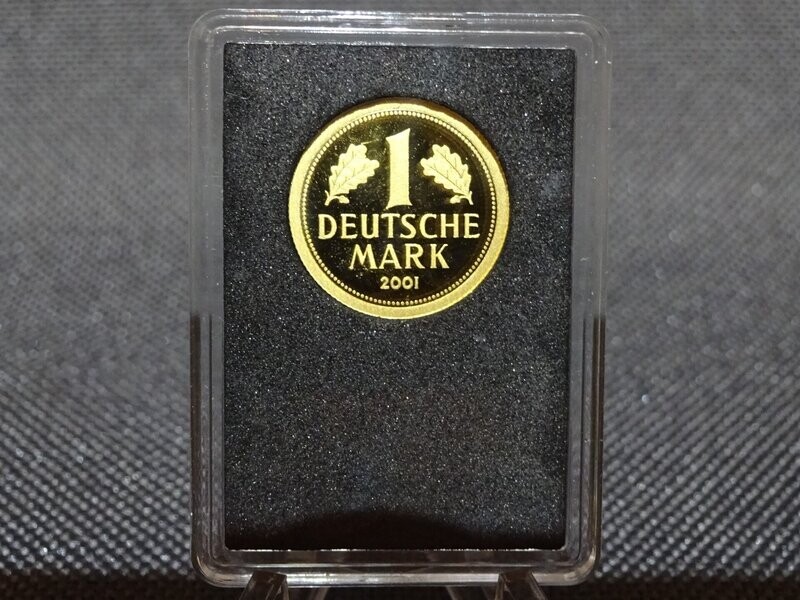 Goldmünze Deutschland 2021 1 Deutsche Mark 2001 PP Proof 1/100 Oz Unze Goldmünze Deutschland 2021 1 Deutsche Mark 2001 PP Proof 1/100 Oz Unze