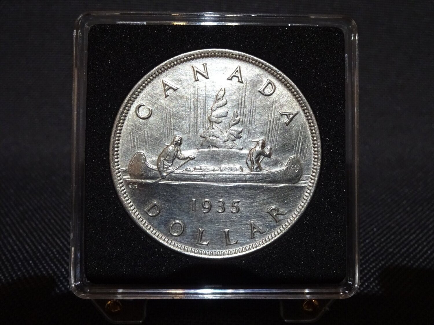 Silbermünze Kanada 1935 1 Dollar Kanu Indianer King George V. Silbermünze Kanada 1935 1 Dollar Kanu Indianer King George V.