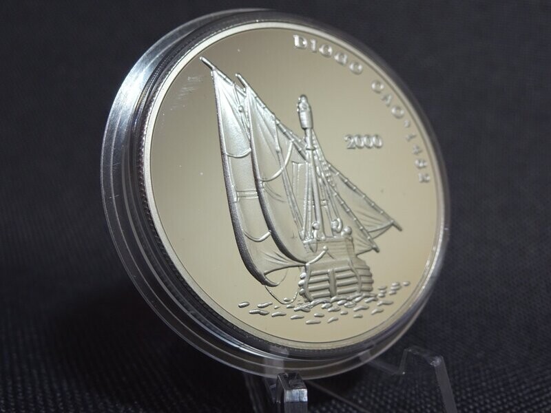 Silbermünze Kongo 2000 Diogo Cao 1482 10 Francs Schiff Löwe PP Proof