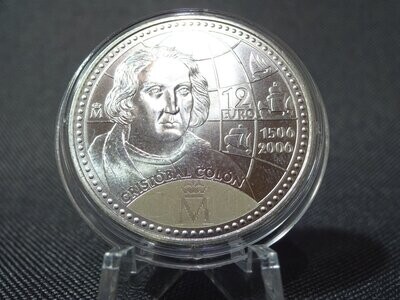 Silbermünze Spanien 2006 12 Euro Christoph Kolumbus Todestag 1506
