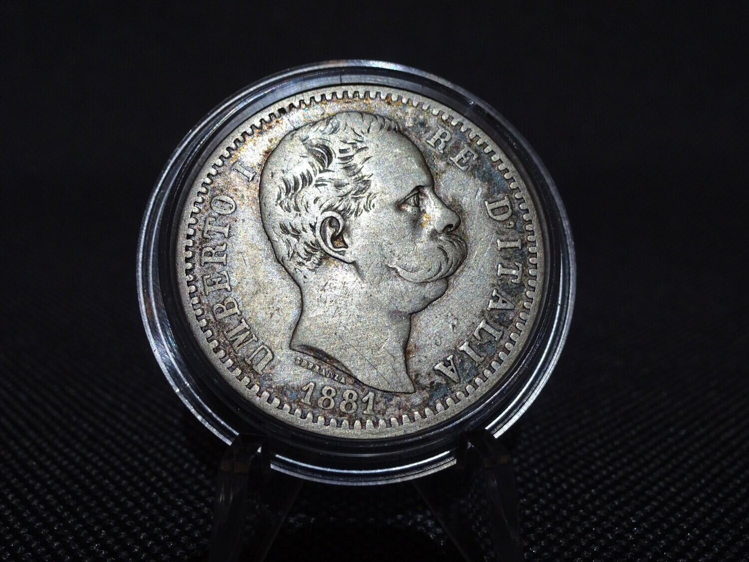 Silbermünze Italien 1881 2 Lire König Umberto I.