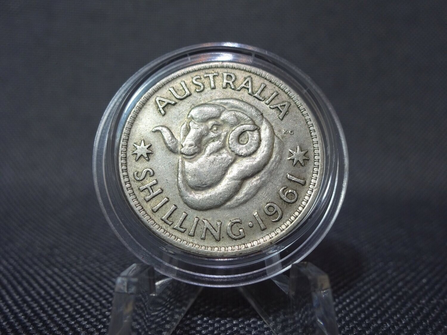 Silbermünze Australien 1961 1 Schilling