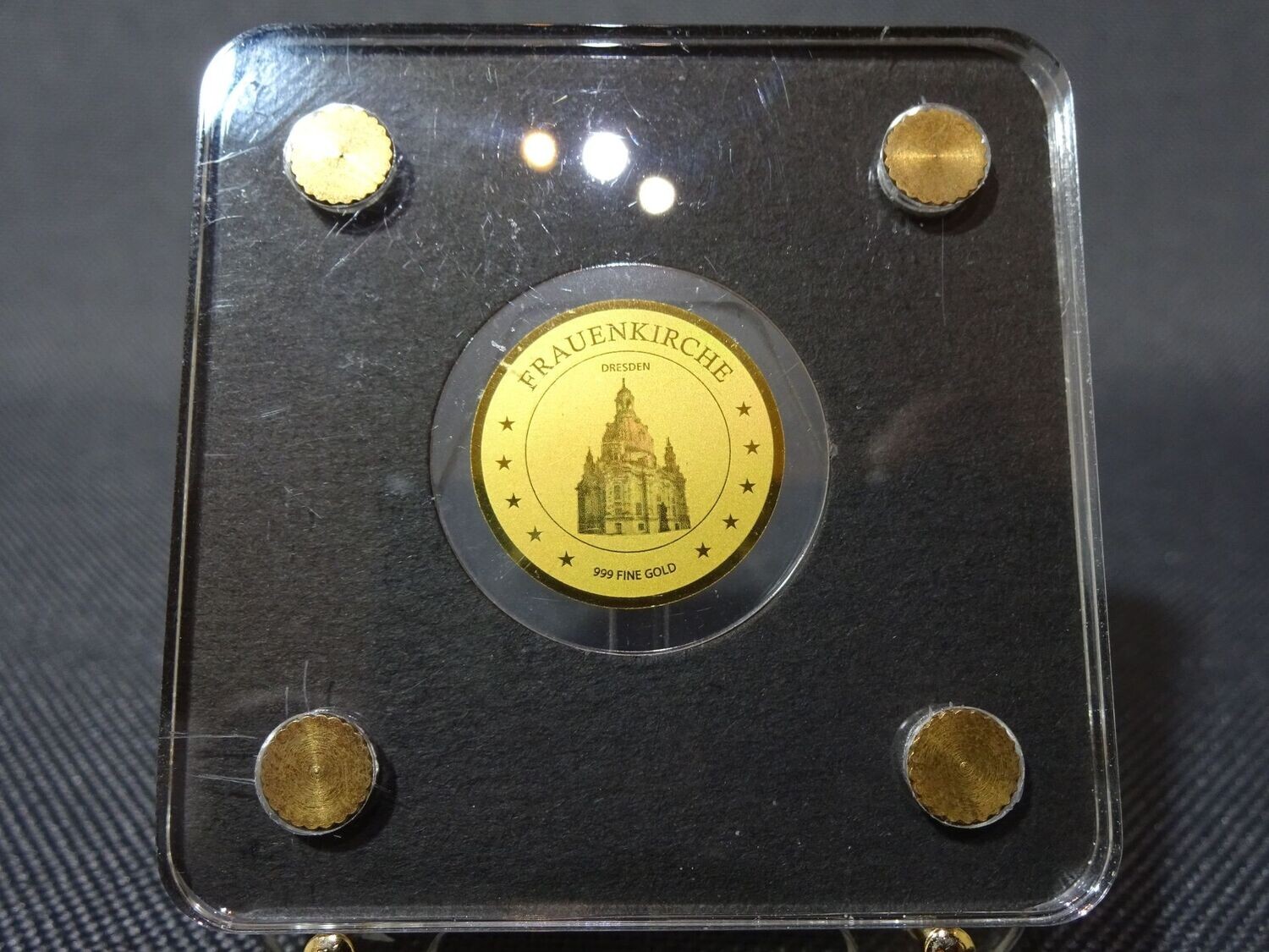 Goldmünze Tschad Dresden Frauenkirche 3000 Francs 1/500 Oz Unze