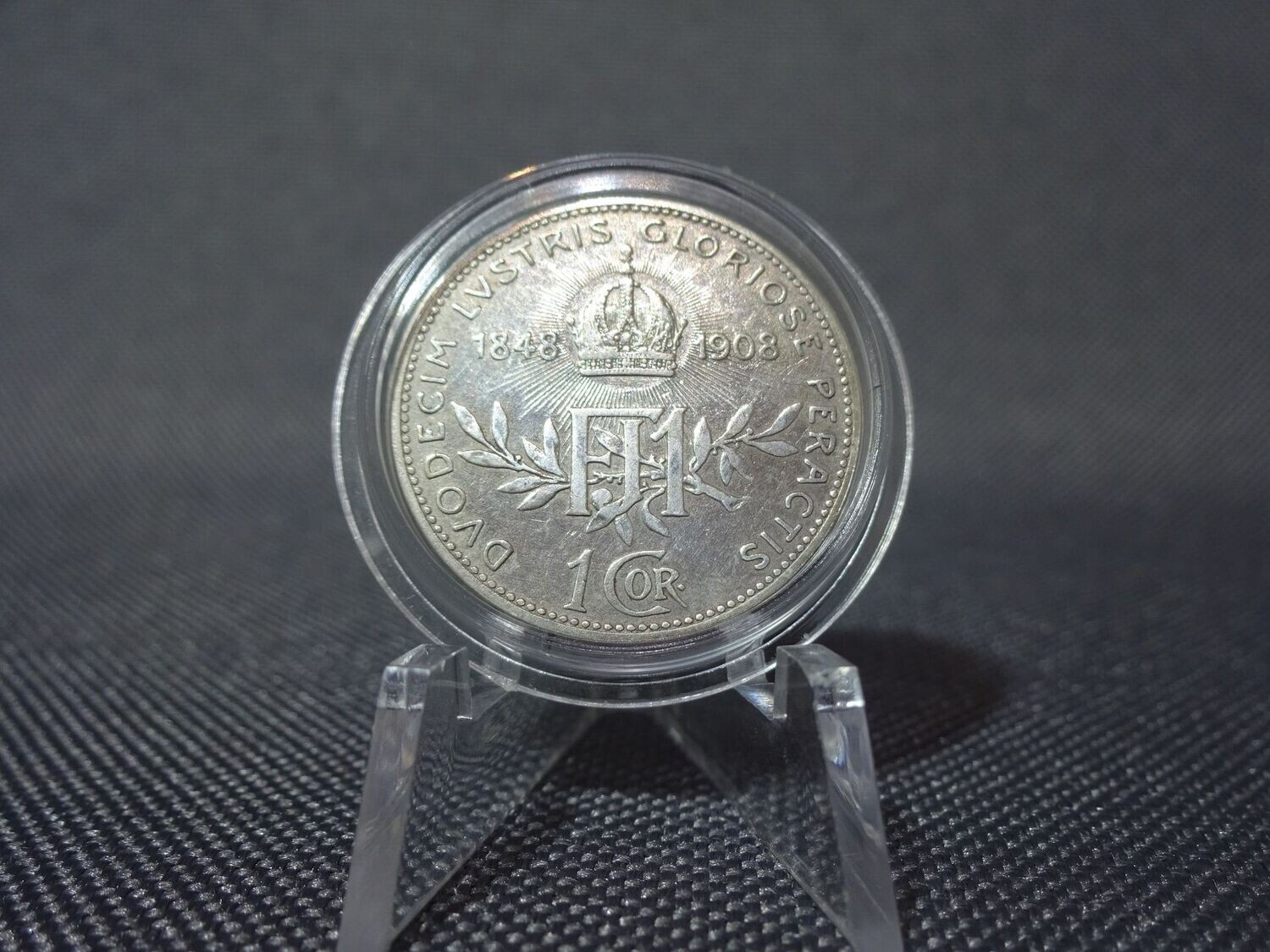 Silbermünze Österreich 1908 1 Krone KuK Regierungsjubiläum Kaiser Franz Joseph I.