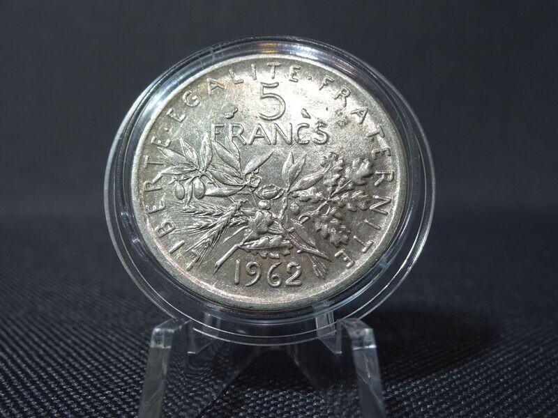Silbermünze Frankreich 1962 5 Francs Franken