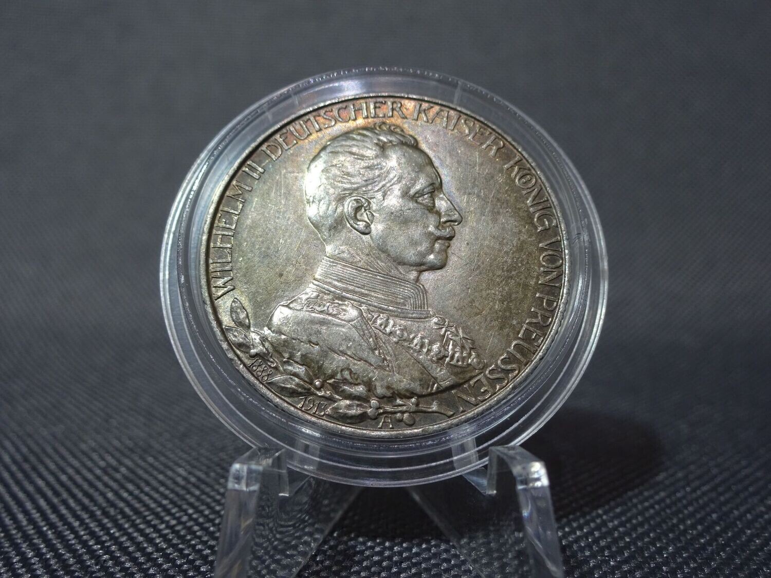 Silbermünze Deutsches Kaiserreich 1913 2 Mark König Wilhelm II. Preussen Uniform Schwarze Patina (1.) Silbermünze Deutsches Kaiserreich 1913 2 Mark König Wilhelm II. Preussen Uniform Schwarze Patina (1.)