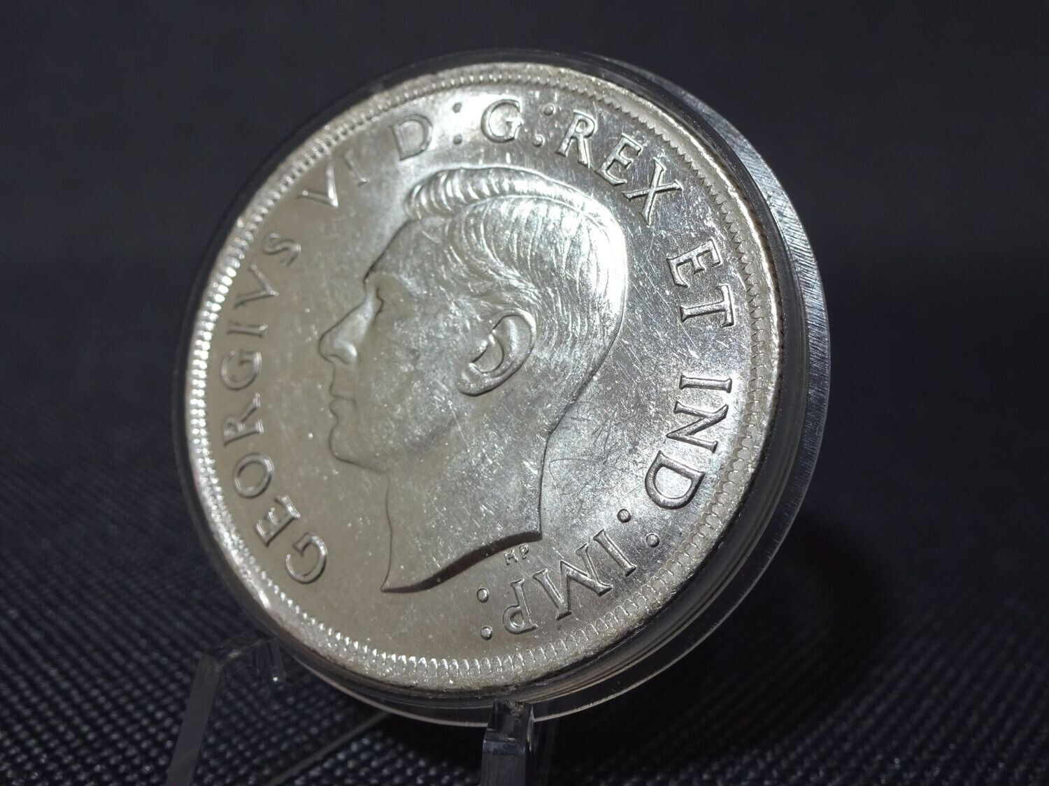 Silbermünze Kanada 1937 1 Dollar Kanu Indianer King George VI. Patina