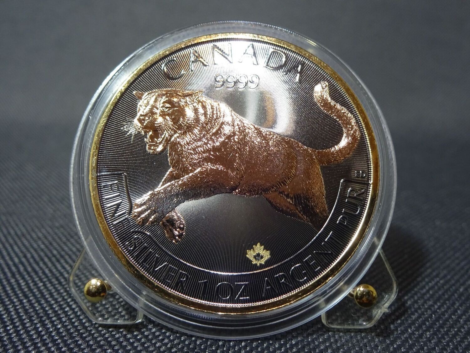 Silbermünze Kanada 2016 5 Dollars Golden Enigma Special Edition Predator Puma Ruthenium Rotgold Gilded 1 Oz Unze