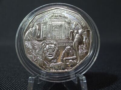 Silbermünze Österreich 2002 5 Euro 250 Jahre Tiergarten Schönbrunn Löwe Elefant Affe Silbermünze Österreich 2002 5 Euro 250 Jahre Tiergarten Schönbrunn Löwe Elefant Affe