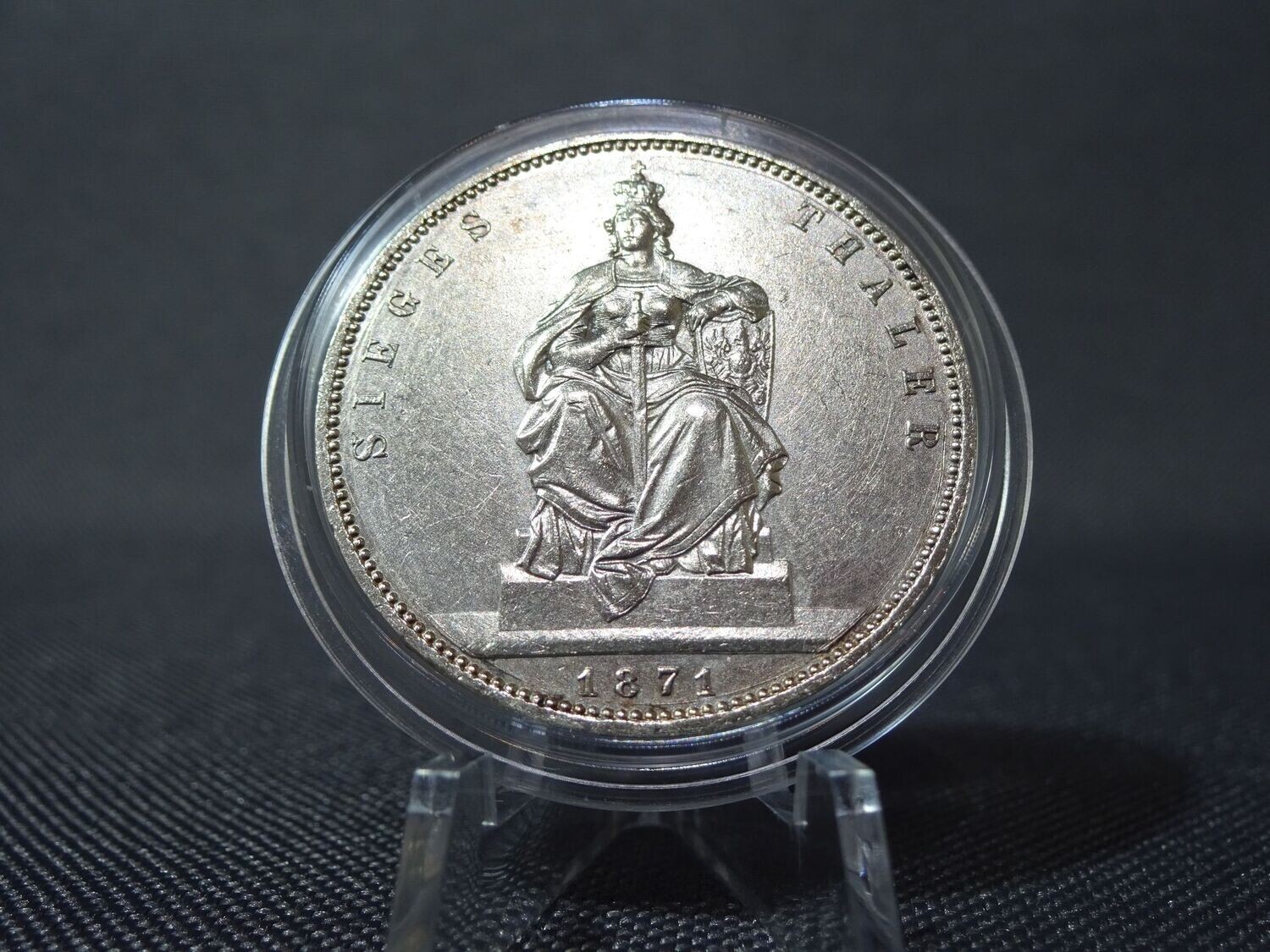 Silbermünze 1871 1 Taler Altdeutschland Preussen Siegestaler König Wilhelm