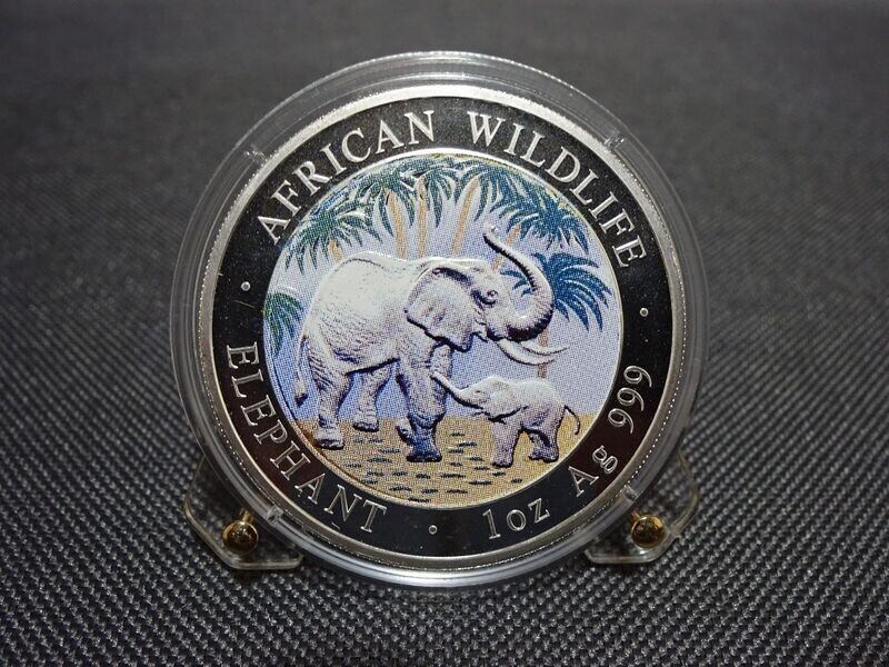 Silbermünze Somalia Elefant 2007 100 Shillings African Wildlife Farbe Koloriert 1 Oz Unze Silbermünze Somalia Elefant 2007 100 Shillings African Wildlife Farbe Koloriert 1 Oz Unze