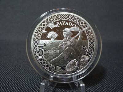 Silbermünze Argentinien 2014 5 Pesos El Payador Musiker Privy Mark F 15 PP Proof