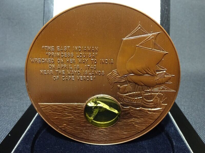 Kupfermünze Liberia 2001 10 Dollars Princess Louisa Schiffswrack Glas 770 g Gigantenmünze Selten!