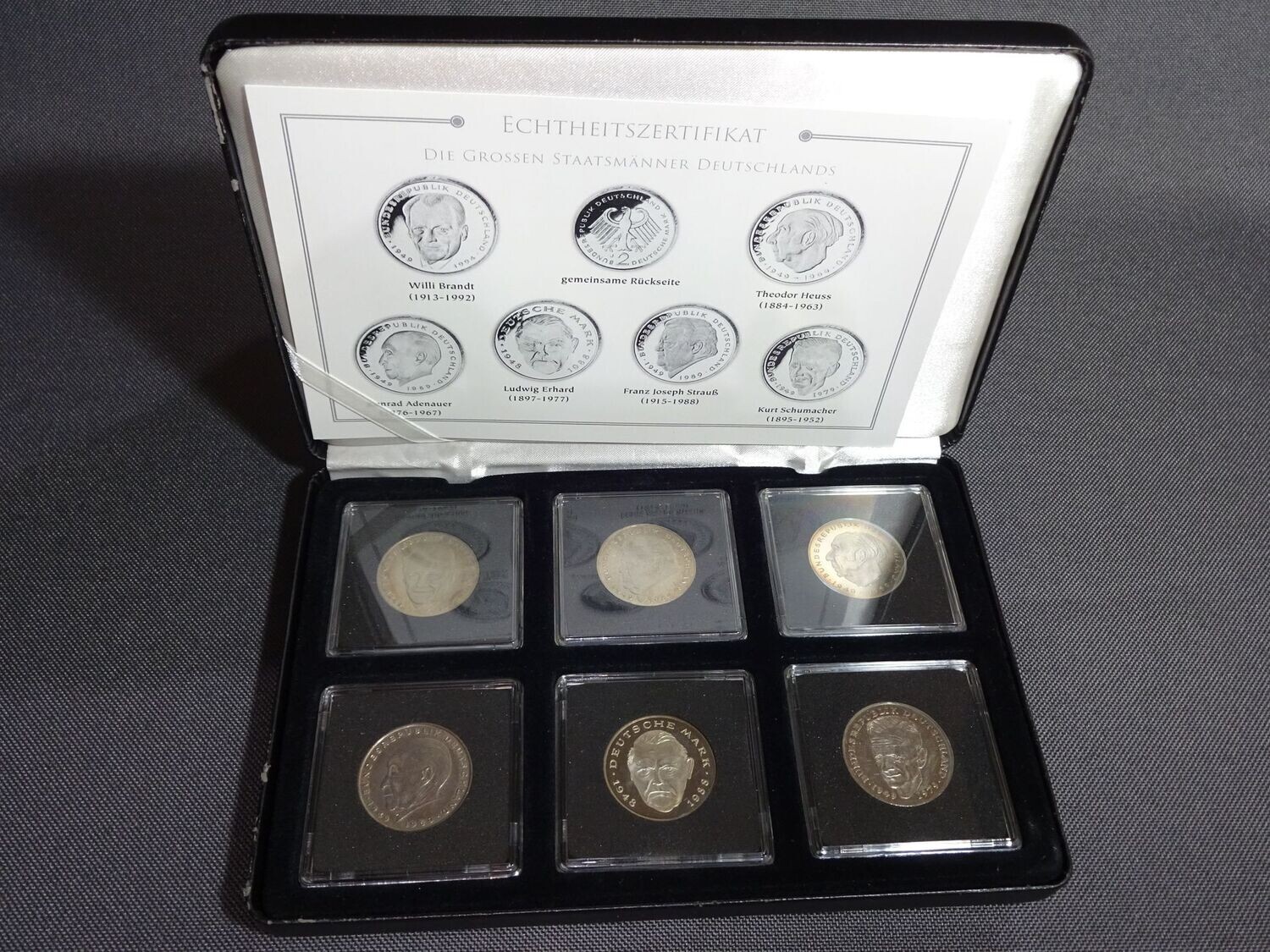 Münzen-Set Deutschland 6x 2 Mark DM Grosse Staatsmänner Münzen-Set Deutschland 6x 2 Mark DM Grosse Staatsmänner