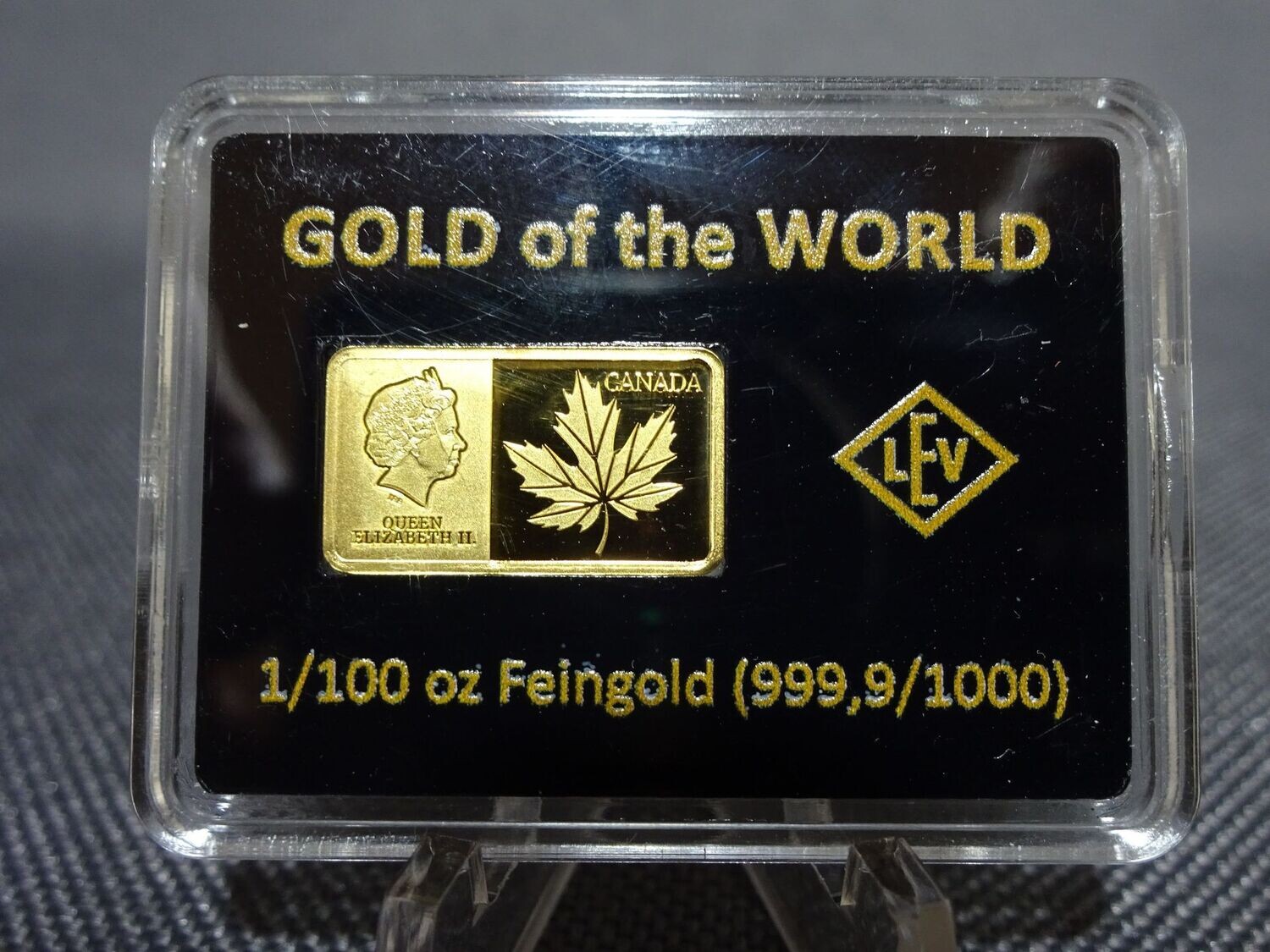 Goldbarren Kanada Maple Leaf Gold of the World 1/100 Oz Unze
