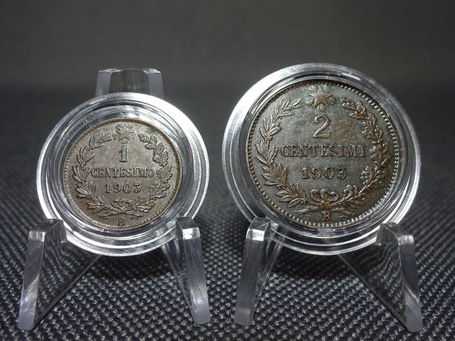 Münzen Set Italien 1903 1 Centesimo 2 Centesimi Vittorio III.