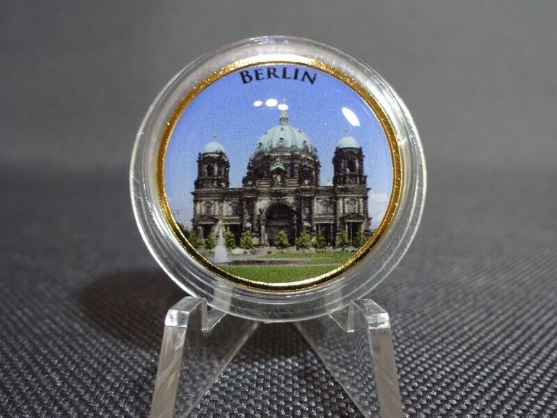 Münze Deutschland 2 Euro Berlin Farbe Emaille Vergoldet