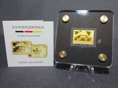 Goldbarren Deutschland Fussball Weltmeister 1990 WM 1/500 Oz Unze