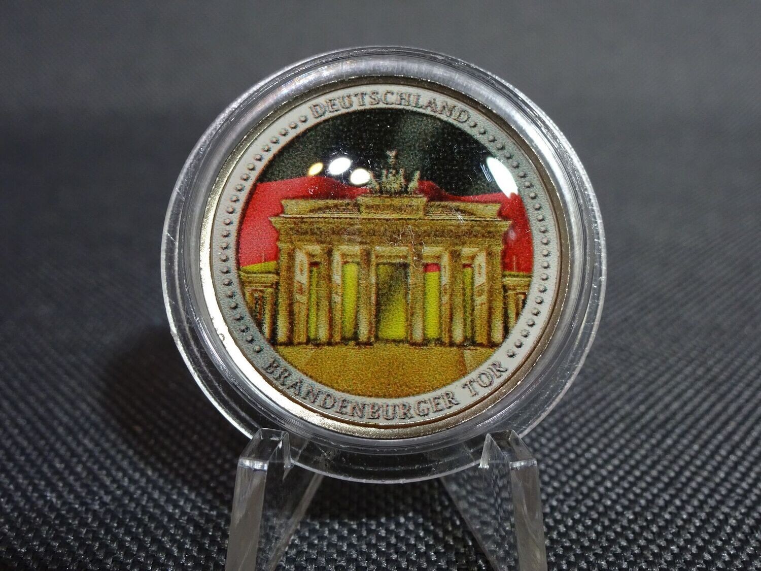Münze Deutschland 2 Euro Brandenburger Tor Berlin Farbe Emaille