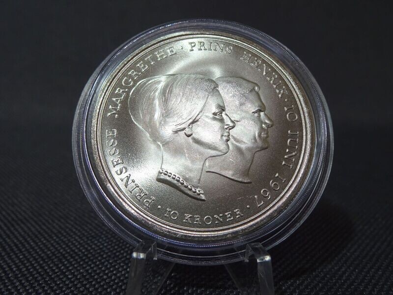 Silbermünze Dänemark 1967 10 Kroner Hochzeit Prinzessin Margrethe Henrik Silbermünze Dänemark 1967 10 Kroner Hochzeit Prinzessin Margrethe Henrik