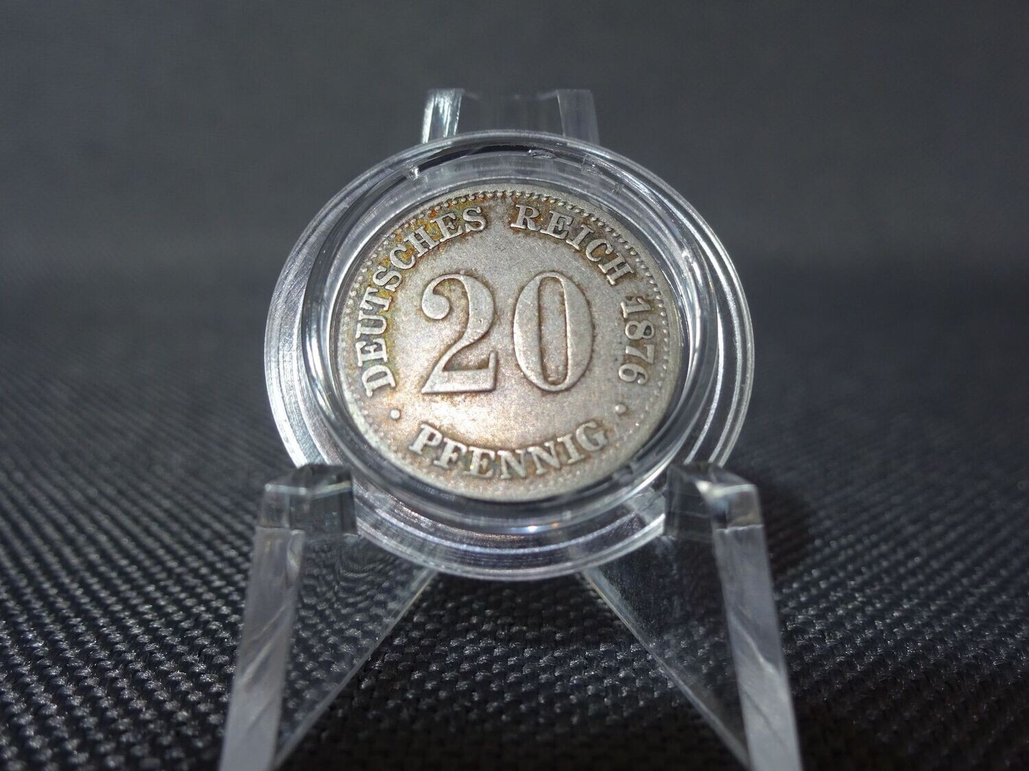 Silbermünze Deutsches Kaiserreich 1876 20 Pfennig E Dresden