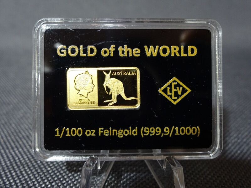 Goldbarren Australien Kangaro Gold of the World 1/100 Oz Unze