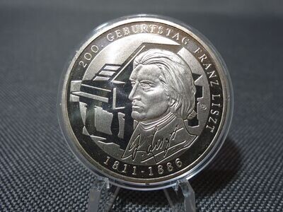 Silbermünze Deutschland 2011 10 Euro 1811 - 1886 200. Geburtstag Franz Ferenc Liszt Silbermünze Deutschland 2011 10 Euro 1811 - 1886 200. Geburtstag Franz Ferenc Liszt