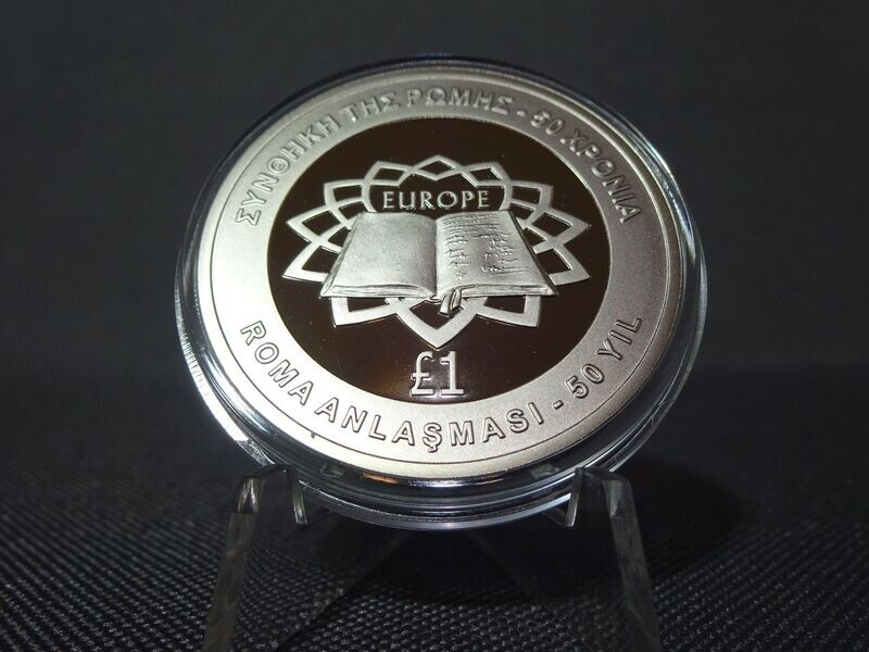 Münze Zypern 2007 1 Pound Pfund 50 Jahre Römische Verträge Politik PP Proof