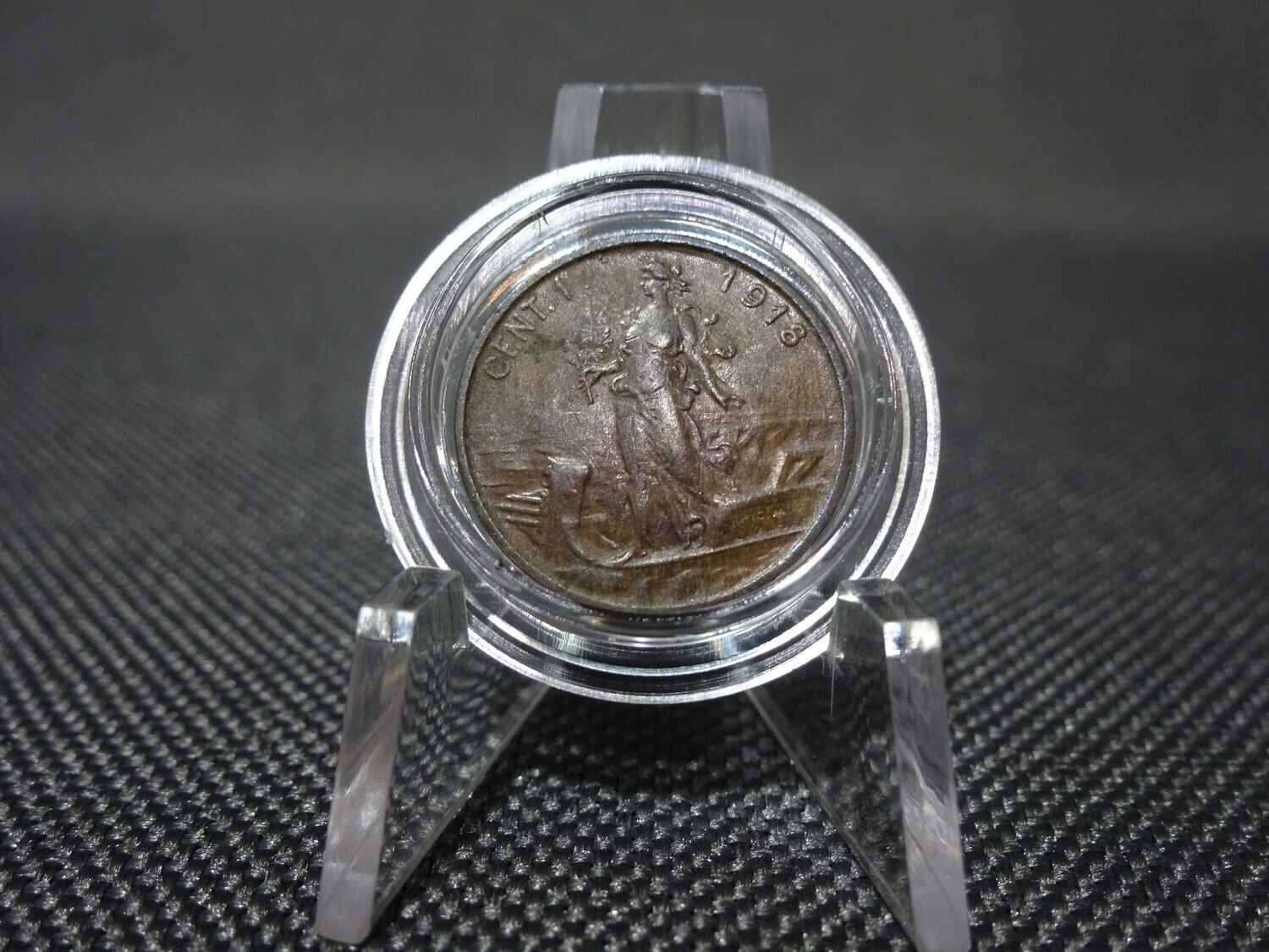 Münze Italien 1918 1 Centesimo Vittorio III.