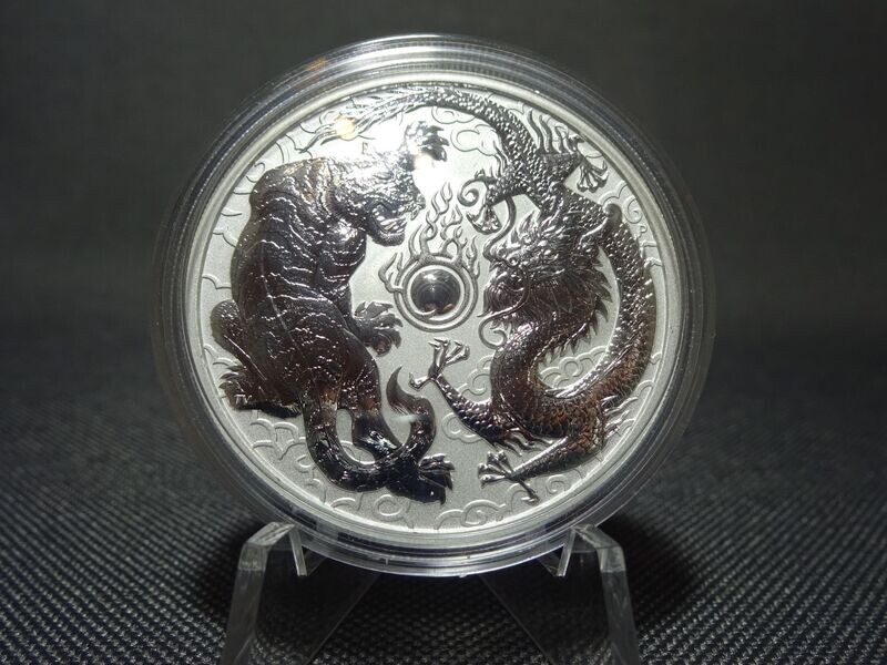 Silbermünze Australien 2018 1 Dollar Drache & Tiger Dragon 1 Oz Unze Silbermünze Australien 2018 1 Dollar Drache & Tiger Dragon 1 Oz Unze