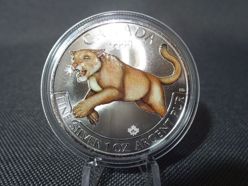 Silbermünze Kanada 2016 5 Dollars Predator Puma Farbe 1 Oz Unze Silbermünze Kanada 2016 5 Dollars Predator Puma Farbe 1 Oz Unze