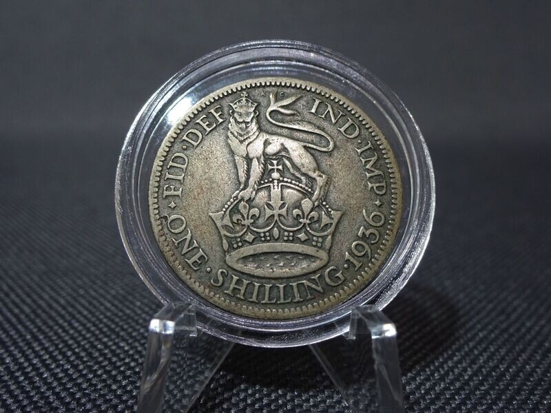 Silbermünze England 1936 1 Shilling George V. Patina Silbermünze England 1936 1 Shilling George V. Patina