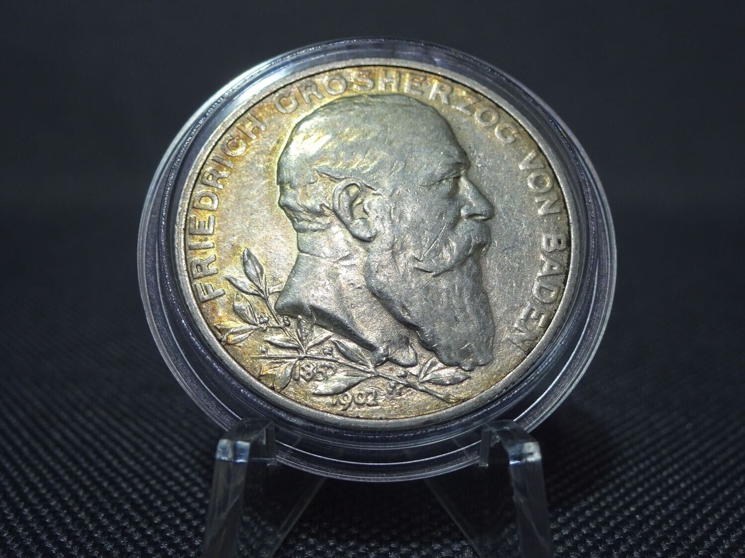 Silbermünze Deutsches Kaiserreich 1902 2 Mark 50 Jahre Herrschaft Friedrich I. Baden Silbermünze Deutsches Kaiserreich 1902 2 Mark 50 Jahre Herrschaft Friedrich I. Baden