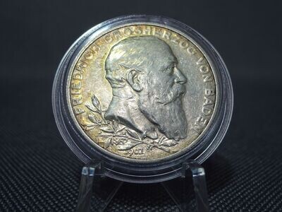 Silbermünze Deutsches Kaiserreich 1902 2 Mark 50 Jahre Herrschaft Friedrich I. Baden