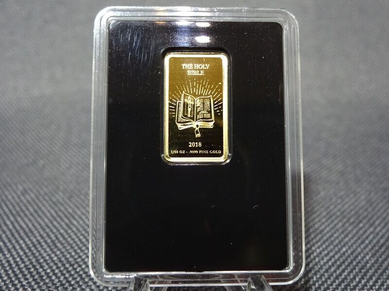 Goldbarren Kongo 2018 Heilige Bibel 10 Gebote 100 Francs Münzbarren PP Proof 1/50 Oz Unze