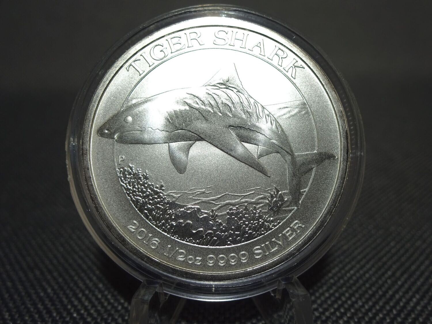 Silbermünze Australien 2016 50 Cents Tiger Shark Tigerhai 1/2 Oz Unze